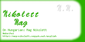 nikolett mag business card